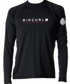 Rip Curl Mens Shockwave Relaxed Long Sleeve Rashie Black
