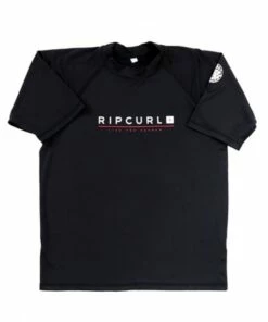 Rip Curl Mens Shockwave Relaxed Short Sleeve Suntop Black
