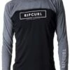 Rip Curl Mens Underline Relaxed Long Sleeve Suntop Black