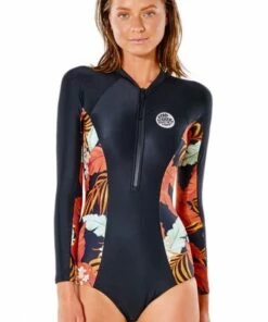 Rip Curl Namotu Long Sleeve Sunsuit Black/Black