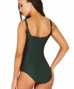 Baku Rococco D/E Cup Square Neck One Piece Nero -Cheap Swimweargalore Store s51 m737roo 18402 baku 0567 olive 1