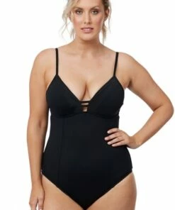 Seafolly Quilted One Piece Black -Cheap Swimweargalore Store sea10792065.001 seafolly seafolly quilted one piece front