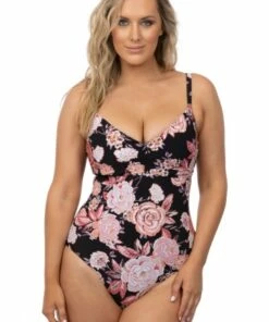 Seafolly Vida Blooms DD Cup One Piece Black