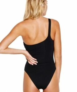 Seafolly Active Ring One Shoulder One Piece Black -Cheap Swimweargalore Store sea10838058 seafolly active one shoulder one piece back black