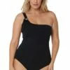 Seafolly Active Ring One Shoulder One Piece Black