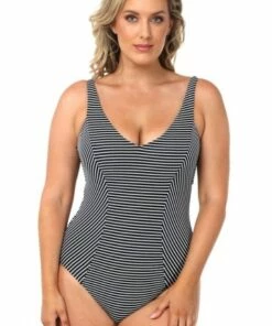 Seafolly Go Overboard DD Cup V Neck One Piece Black