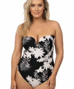 Seafolly Wild Tropics Bandeau One Piece Black