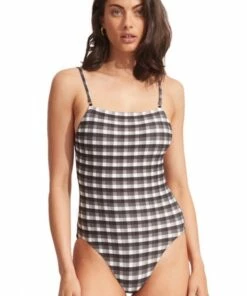 Seafolly Portofino Square Neck One Piece Black