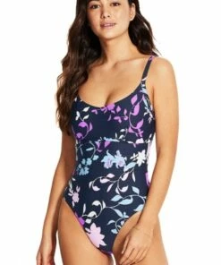 Seafolly Florence DD Cup Scoop Neck One Piece Indigo