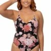 Seafolly Vida Blooms Tie Back Maillot Black