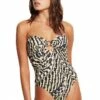Seafolly Mandalay Ring Front One Piece Olive