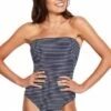 Seafolly Seaside Stripe DD Cup Bandeau One Piece Navy