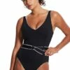 Seafolly Active Piped DD Cup One Piece Black