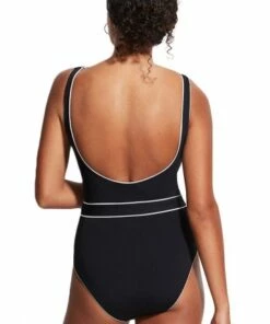 Seafolly Active Piped DD Cup One Piece Black 4 Seafolly Active Piped DD Cup One Piece Black -Cheap Swimweargalore Store sea11029dd058.001 seafolly active piped dd cup maillot one piece1