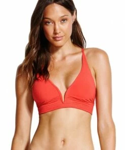 Seafolly Quilted Longline Tri Chilli Red