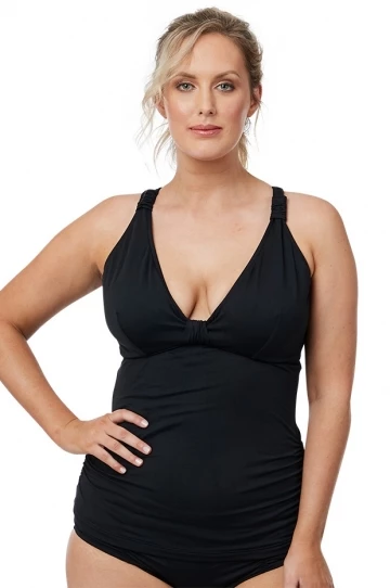 Seafolly F Cup Halter Tankini Separate Black 1 Seafolly F Cup Halter Tankini Separate Black