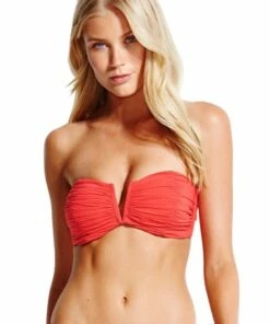 Seafolly Ruched Bandeau Chilli Red