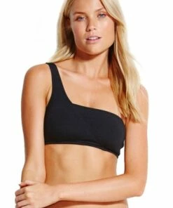 Seafolly Active One Shoulder Bandeau Black