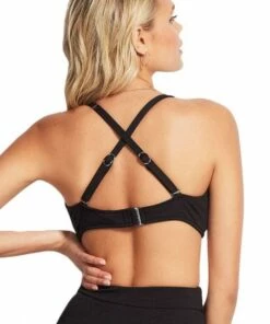 Seafolly Seaside Soiree F Cup Halter Bra Black -Cheap Swimweargalore Store sea31160f872.001 seafolly seaside soiree f cup halter bra1