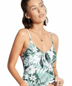 Seafolly Copacabana Tie Front Tankini Separate Vine