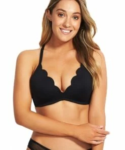 Seafolly Petal Edge D Cup Bralette Black 11 Seafolly Petal Edge D Cup Bralette Black -Cheap Swimweargalore Store sea31163d065 seafolly petal edge d cup bralette