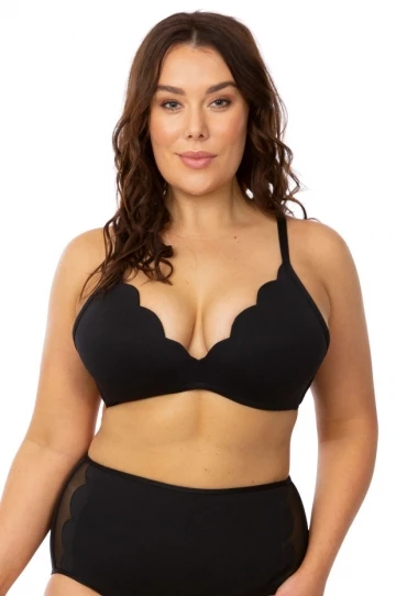 Seafolly Petal Edge D Cup Bralette Black 1 Seafolly Petal Edge D Cup Bralette Black