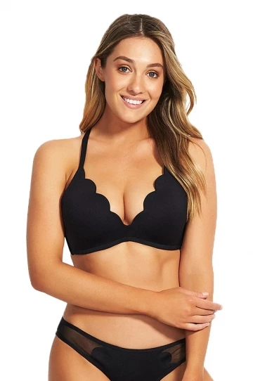 Seafolly Petal Edge D Cup Bralette Black 5 Seafolly Petal Edge D Cup Bralette Black - Image 5