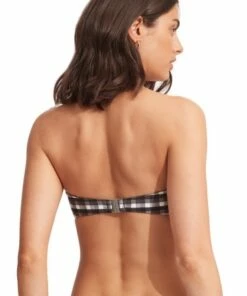 Seafolly Portofino Twist Tie Front Bandeau Black -Cheap Swimweargalore Store sea31187939.001 seafolly portofino twist tie front bandeau 2 1