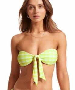 Seafolly Portofino Twist Tie Front Bandeau Black -Cheap Swimweargalore Store sea31187939.339 seafolly portofino twist tie front bandeau 1