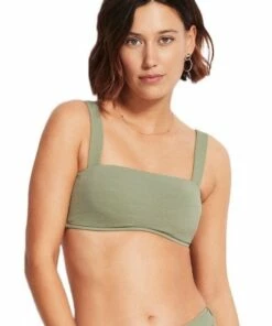 Seafolly Seaside Soiree Bandeau Bra Black -Cheap Swimweargalore Store sea31207872.308 seafolly seaside soiree bandeau bra 1