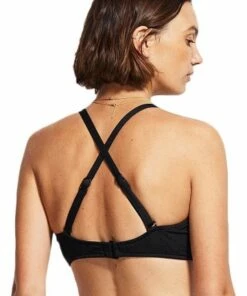 Seafolly Seafolly Wrap Front F Cup Bra Black -Cheap Swimweargalore Store sea31219f065.001 seafolly wrap front f cup bra1