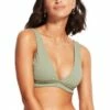 Seafolly Seaside Soiree V Neck Crop Top Thyme