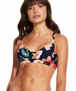 Seafolly Summer Memoirs Twist Front Bralette Indigo