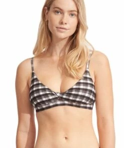 Seafolly Portofino Twist Front Bralette Black