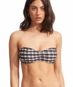 Seafolly Portofino Ruched Bandeau Black