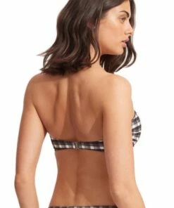 Seafolly Portofino Ruched Bandeau Black -Cheap Swimweargalore Store sea31372939.001 seafolly portofino ruched bandeau 2 2