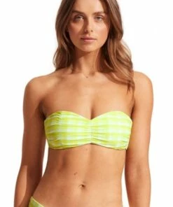 Seafolly Portofino Ruched Bandeau Black -Cheap Swimweargalore Store sea31372939.339 seafolly portofino ruched bandeau 1