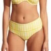 Seafolly Amalfi Check Wide Side Retro Limelight