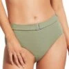 Seafolly Seaside Soiree Wide Side Retro Pant Thyme