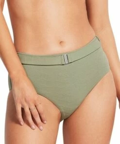 Seafolly Seaside Soiree Wide Side Retro Pant Thyme