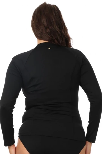 Seafolly Long Sleeve Gold Zip Suntop Black 4 Seafolly Long Sleeve Gold Zip Suntop Black - Image 4
