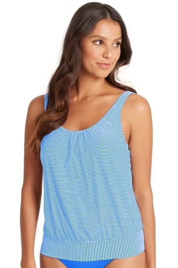 Sea Level Positano Stripe Blouson Tankini Separate Night Sky 3 Sea Level Positano Stripe Blouson Tankini Separate Night Sky - Image 3