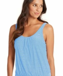 Sea Level Positano Stripe Blouson Tankini Separate Night Sky -Cheap Swimweargalore Store sea level positano stripe blouson tankini separate 1
