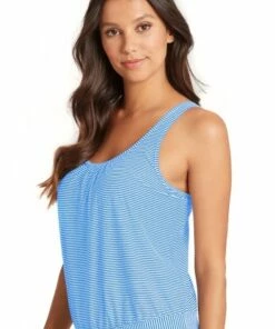 Sea Level Positano Stripe Blouson Tankini Separate Night Sky -Cheap Swimweargalore Store sea level positano stripe blouson tankini separate 2
