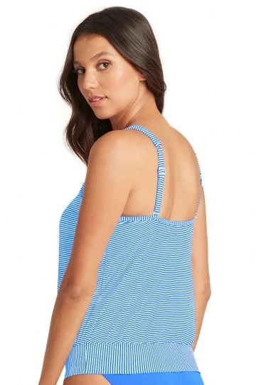 Sea Level Positano Stripe Blouson Tankini Separate Night Sky 4 Sea Level Positano Stripe Blouson Tankini Separate Night Sky - Image 4