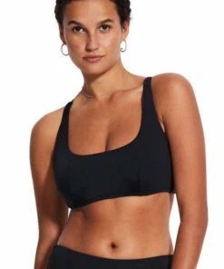 Seafolly Collective DD Cup Scoop Neck Halter Black