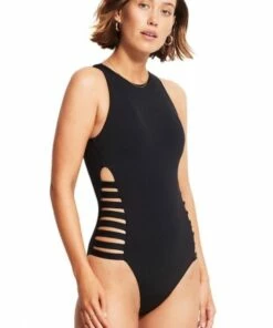 Seafolly Collective Multi Strap One Piece Black