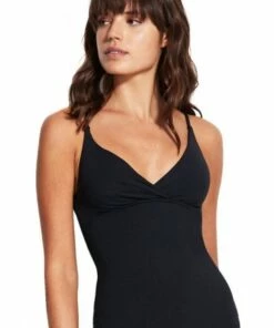 Seafolly Collective Wrap Front Tankini Separate Black