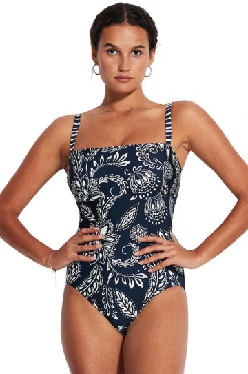 Seafolly Folklore DD Cup One Piece Navy 1 Seafolly Folklore DD Cup One Piece Navy