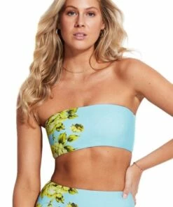 Seafolly Full Bloom Tube Top Sky